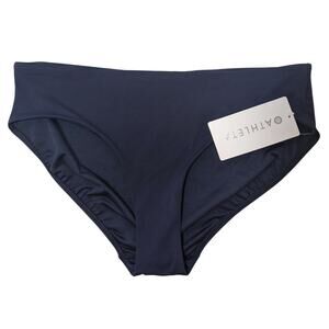Athleta XL navy dress blue Clean Full Bikini Bottom swim bathing suit mid rise